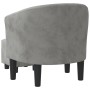 Sillón con taburete terciopelo gris claro en Sillones | Comprar online en Foru.es