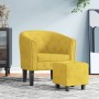 Sillón con taburete terciopelo amarillo en Sillones | Comprar online en Foru.es