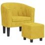 Sillón con taburete terciopelo amarillo en Sillones | Comprar online en Foru.es