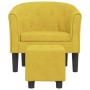 Sillón con taburete terciopelo amarillo en Sillones | Comprar online en Foru.es