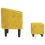 Sillón con taburete terciopelo amarillo en Sillones | Comprar online en Foru.es