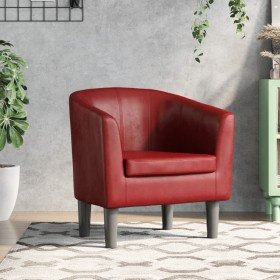 Sillón cuero sintético rojo tinto en Sillones | Comprar online en Foru.es