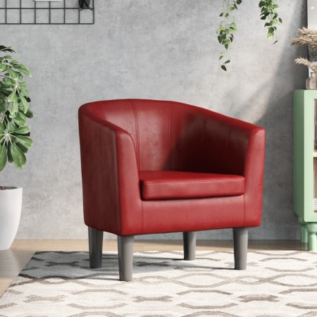 Sillón cuero sintético rojo tinto en Sillones | Comprar online en Foru.es