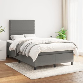Cama box spring con colchón tela gris oscuro 120x200 cm de vidaXL, Camas y somieres - Ref: Foro24-3141682, Precio: 420,91 €, ...