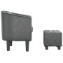 Sillón con taburete cuero sintético gris en Sillones | Comprar online en Foru.es