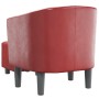 Sillón diseño de cubo con reposapiés cuero sintético rojo tinto en Sillones | Comprar online en Foru.es