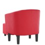 Sillón con taburete cuero sintético rojo en Sillones | Comprar online en Foru.es
