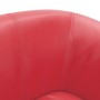Sillón con taburete cuero sintético rojo en Sillones | Comprar online en Foru.es