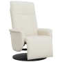 Sillón reclinable con reposapiés cuero sintético color crema en Sillones | Comprar online en Foru.es