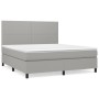 Cama box spring con colchón tela gris claro 180x200 cm de vidaXL, Camas y somieres - Ref: Foro24-3141633, Precio: 599,75 €, D...
