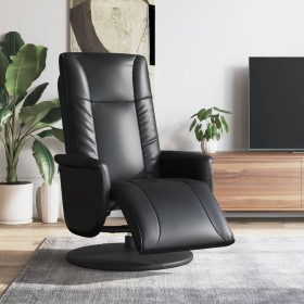 Sillón reclinable con reposapiés cuero sintético negro en Sillones | Comprar online en Foru.es