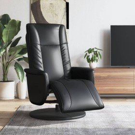 Sillón reclinable con reposapiés cuero sintético negro en Sillones | Comprar online en Foru.es