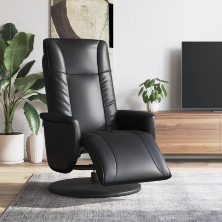 Sillón reclinable con reposapiés cuero sintético negro en Sillones | Comprar online en Foru.es