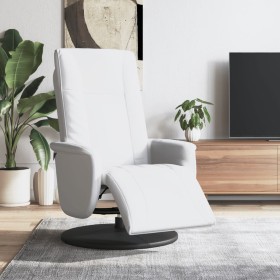 Sillón reclinable con reposapiés cuero sintético blanco en Sillones | Comprar online en Foru.es