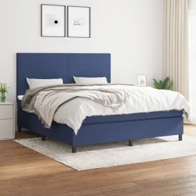 Cama box spring con colchón tela azul 160x200 cm de vidaXL, Camas y somieres - Ref: Foro24-3141631, Precio: 556,03 €, Descuen...