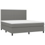 Cama box spring con colchón tela gris oscuro 160x200 cm de vidaXL, Camas y somieres - Ref: Foro24-3141626, Precio: 573,30 €, ...