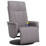 Sillón reclinable de masaje con reposapiés cuero sintético gris en Sillones | Comprar online en Foru.es