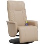 Sillón reclinable masaje reposapiés cuero sintético capuchino en Sillones | Comprar online en Foru.es