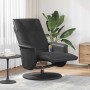 Sillón reclinable masaje con reposapiés cuero sintético negro en Sillones | Comprar online en Foru.es