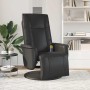 Sillón reclinable masaje con reposapiés cuero sintético negro en Sillones | Comprar online en Foru.es