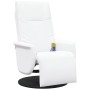 Sillón reclinable masaje con reposapiés cuero sintético blanco en Sillones | Comprar online en Foru.es