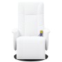 Sillón reclinable masaje con reposapiés cuero sintético blanco en Sillones | Comprar online en Foru.es