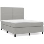 Cama box spring con colchón tela gris claro 140x190 cm de vidaXL, Camas y somieres - Ref: Foro24-3141689, Precio: 480,41 €, D...