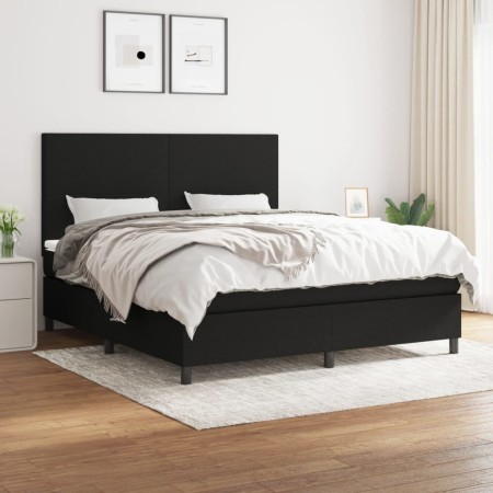 Cama box spring con colchón tela negro 180x200 cm de vidaXL, Camas y somieres - Ref: Foro24-3141635, Precio: 639,90 €, Descue...