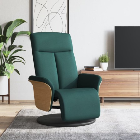 Sillón reclinable con reposapiés tela verde oscuro en Sillones | Comprar online en Foru.es