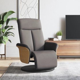 Sillón reclinable con reposapiés tela gris taupe en Sillones | Comprar online en Foru.es