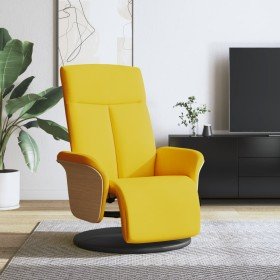 Sillón reclinable con reposapiés tela amarillo claro en Sillones | Comprar online en Foru.es