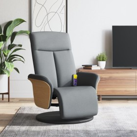 Sillón reclinable de masaje con reposapiés tela gris claro en Sillones | Comprar online en Foru.es