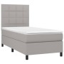 Cama box spring con colchón tela gris claro 80x200 cm de vidaXL, Camas y somieres - Ref: Foro24-3141729, Precio: 300,09 €, De...