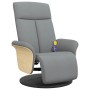 Sillón reclinable de masaje con reposapiés tela gris claro en Sillones | Comprar online en Foru.es