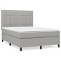 Cama box spring con colchón tela gris claro 140x190 cm de vidaXL, Camas y somieres - Ref: Foro24-3141769, Precio: 515,68 €, D...