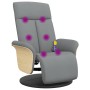 Sillón reclinable de masaje con reposapiés tela gris claro en Sillones | Comprar online en Foru.es