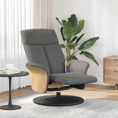 Sillón reclinable de masaje con reposapiés tela gris oscuro en Sillones | Comprar online en Foru.es
