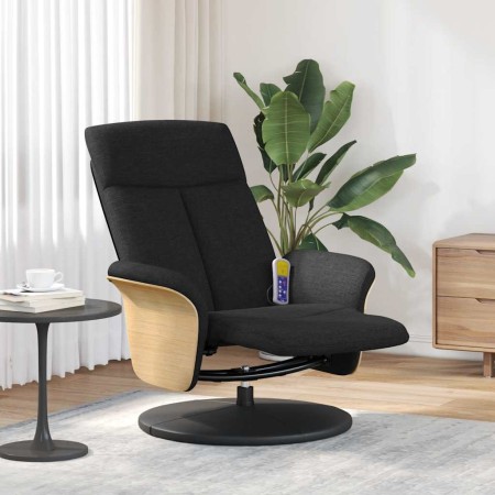 Sillón reclinable de masaje con reposapiés tela negra en Sillones | Comprar online en Foru.es