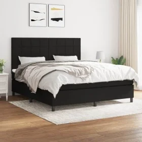 Cama box spring con colchón tela negro 160x200 cm de vidaXL, Camas y somieres - Ref: Foro24-3141787, Precio: 602,89 €, Descue...