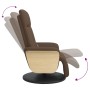 Sillón reclinable de masaje con reposapiés tela marrón en Sillones | Comprar online en Foru.es