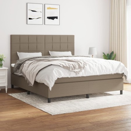 Cama box spring con colchón tela gris taupe 160x200 cm de vidaXL, Camas y somieres - Ref: Foro24-3141789, Precio: 573,72 €, D...