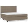 Cama box spring con colchón tela gris taupe 160x200 cm de vidaXL, Camas y somieres - Ref: Foro24-3141789, Precio: 573,72 €, D...