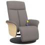 Sillón reclinable de masaje con reposapiés tela gris taupe en Sillones | Comprar online en Foru.es
