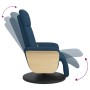Sillón reclinable de masaje con reposapiés tela azul en Sillones | Comprar online en Foru.es