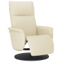 Sillón reclinable con reposapiés cuero sintético color crema en Sillones | Comprar online en Foru.es
