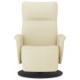 Sillón reclinable con reposapiés cuero sintético color crema en Sillones | Comprar online en Foru.es