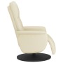 Sillón reclinable con reposapiés cuero sintético color crema en Sillones | Comprar online en Foru.es