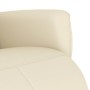 Sillón reclinable con reposapiés cuero sintético color crema en Sillones | Comprar online en Foru.es