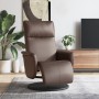 Sillón reclinable con reposapiés cuero sintético marrón en Sillones | Comprar online en Foru.es