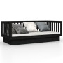Sofá cama de madera maciza de pino negro 100x200 cm de vidaXL, Camas y somieres - Ref: Foro24-821573, Precio: 159,96 €, Descu...